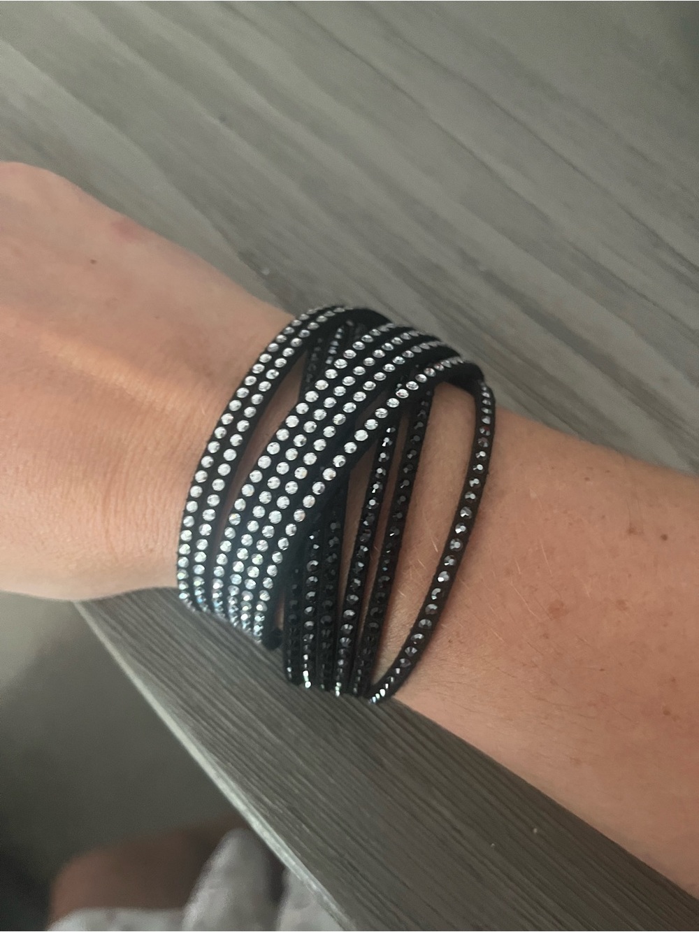 Swarovski crystal Black Multi-Strand Crystal Wrap Bracelet